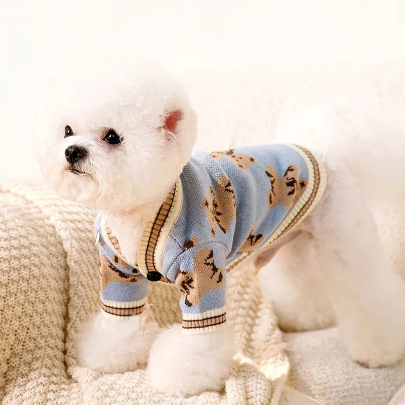 Striped Cotton Cute Cardigan / Sweater for Small Dogs & Cats