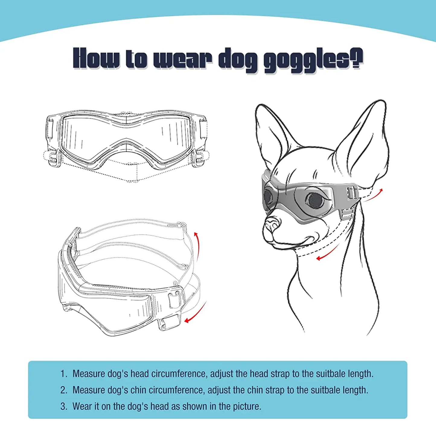 Dog & Cat Sunglasses – UV Protection Goggles for Small & Medium Dogs