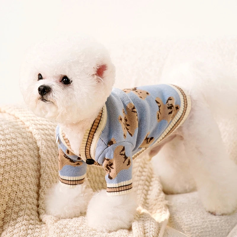 Striped Cotton Cute Cardigan / Sweater for Small Dogs & Cats