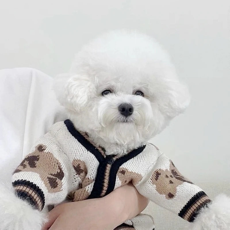 Striped Cotton Cute Cardigan / Sweater for Small Dogs & Cats