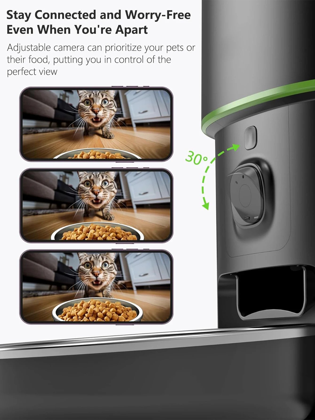 Smart App Controlled Automatic  Cat & Dog / Pet Feeder with 1080P Camera, Wi-Fi & Night Vision