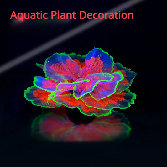 Fluorescent Silicone Flower Aquarium Decoration for Fish Tank