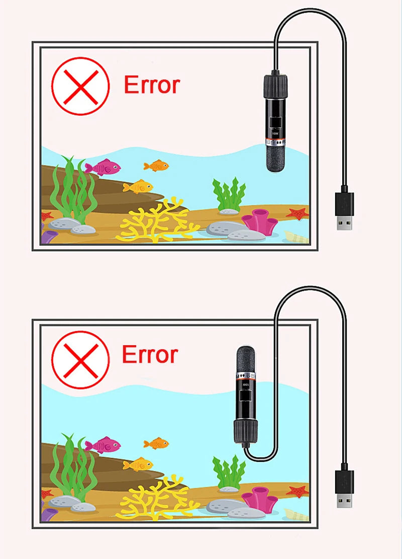 USB Mini Aquarium Heater  –  Constant Temperature Submersible Thermostat Heater Rod for Small Fish Tanks