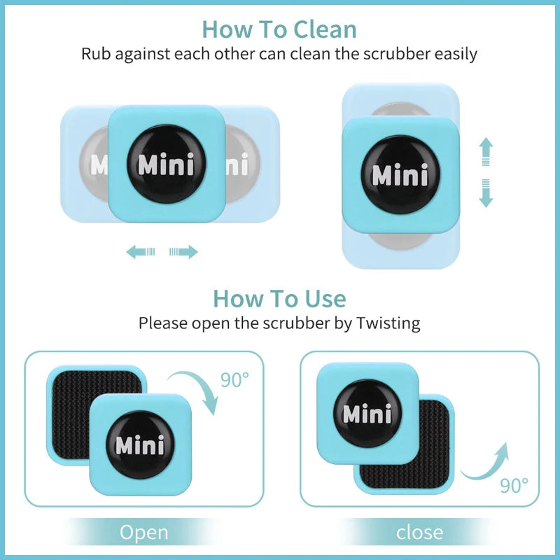 Mini Magnetic Aquarium Glass Cleaner – Scratch-Resistant Brush for Small Glass & Acrylic Tanks