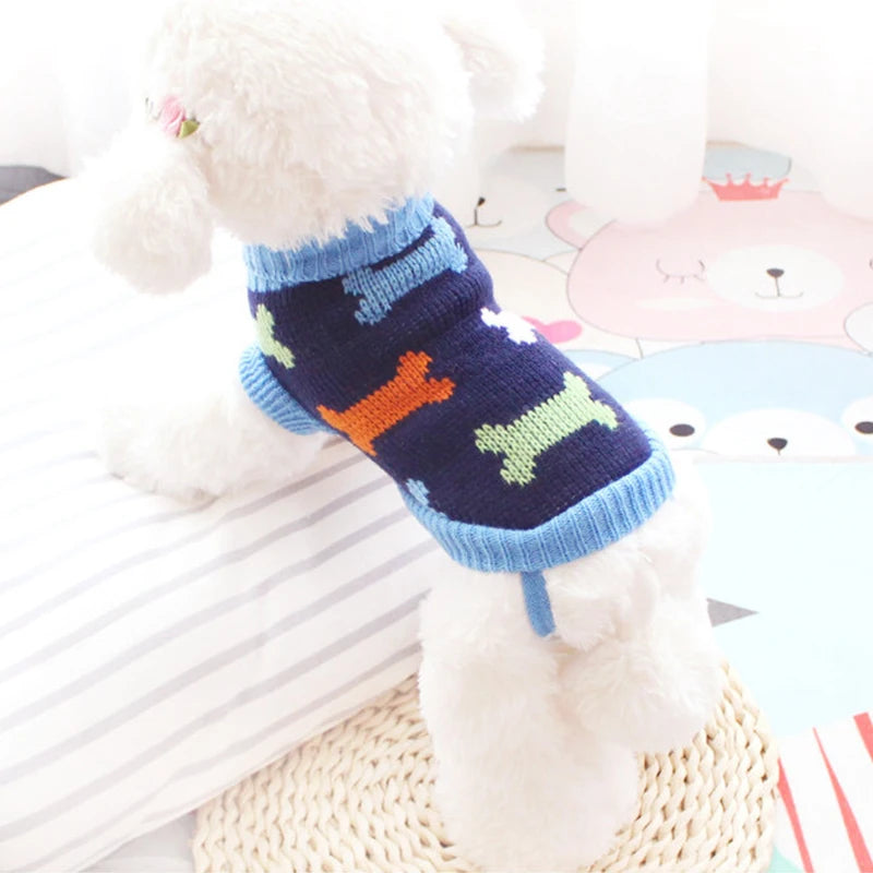 Warm Knitted Dog Sweater – Cozy Winter Clothes for Small & Medium Dogs