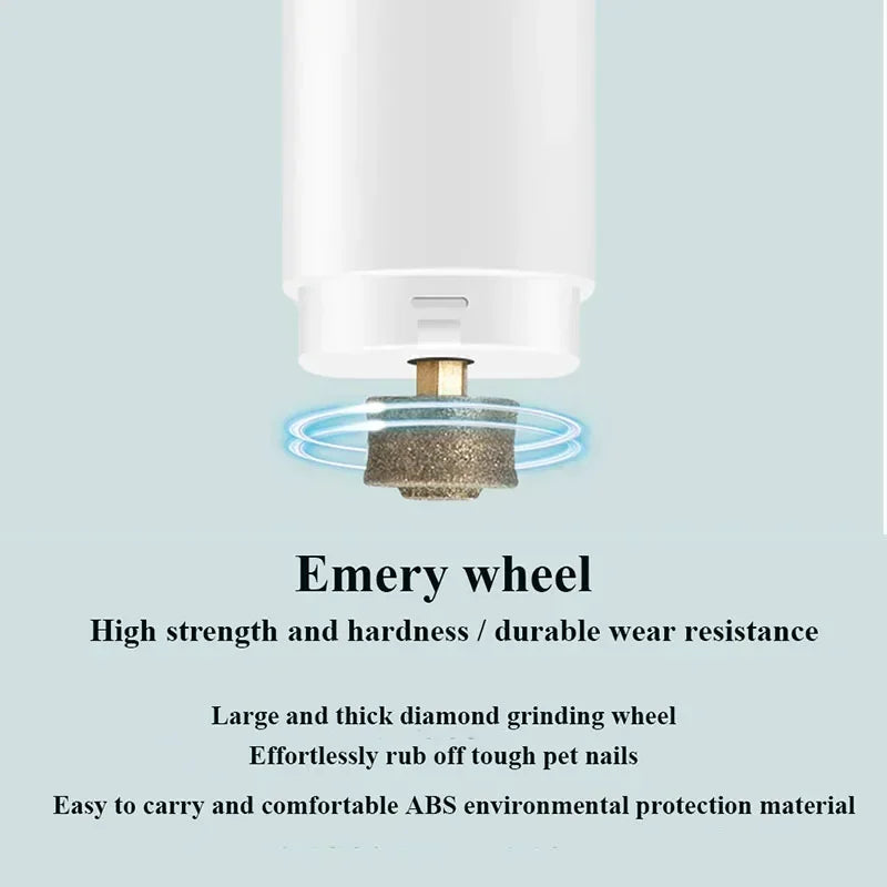 Electric Pet Nail Grinder with LED Light – USB Rechargeable, Low-Noise Dog & Cat Nail Clipper