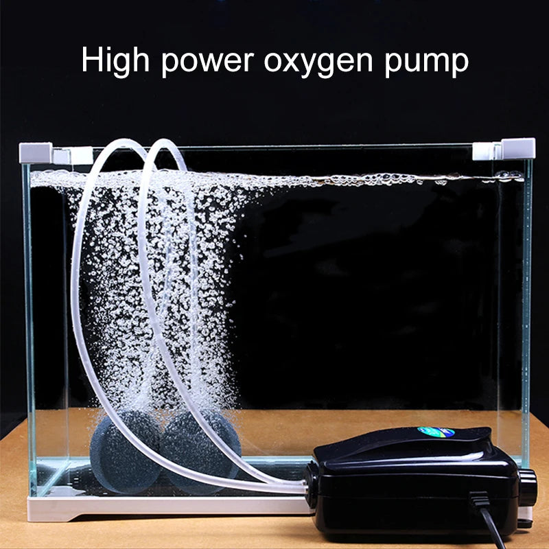 Silent Adjustable Aquarium Air Pump – High Power Water Circulator for Fish Tanks