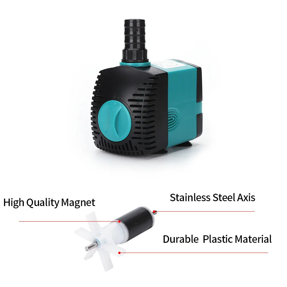 Ultra-Quiet Submersible Water Fountain Pump – Adjustable Flow for Aquariums & Ponds (220–240V)