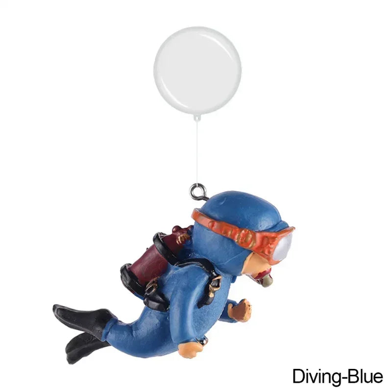 Cute Luminous Mini Diver Aquarium Decoration – Floating Scuba Diver Ornament