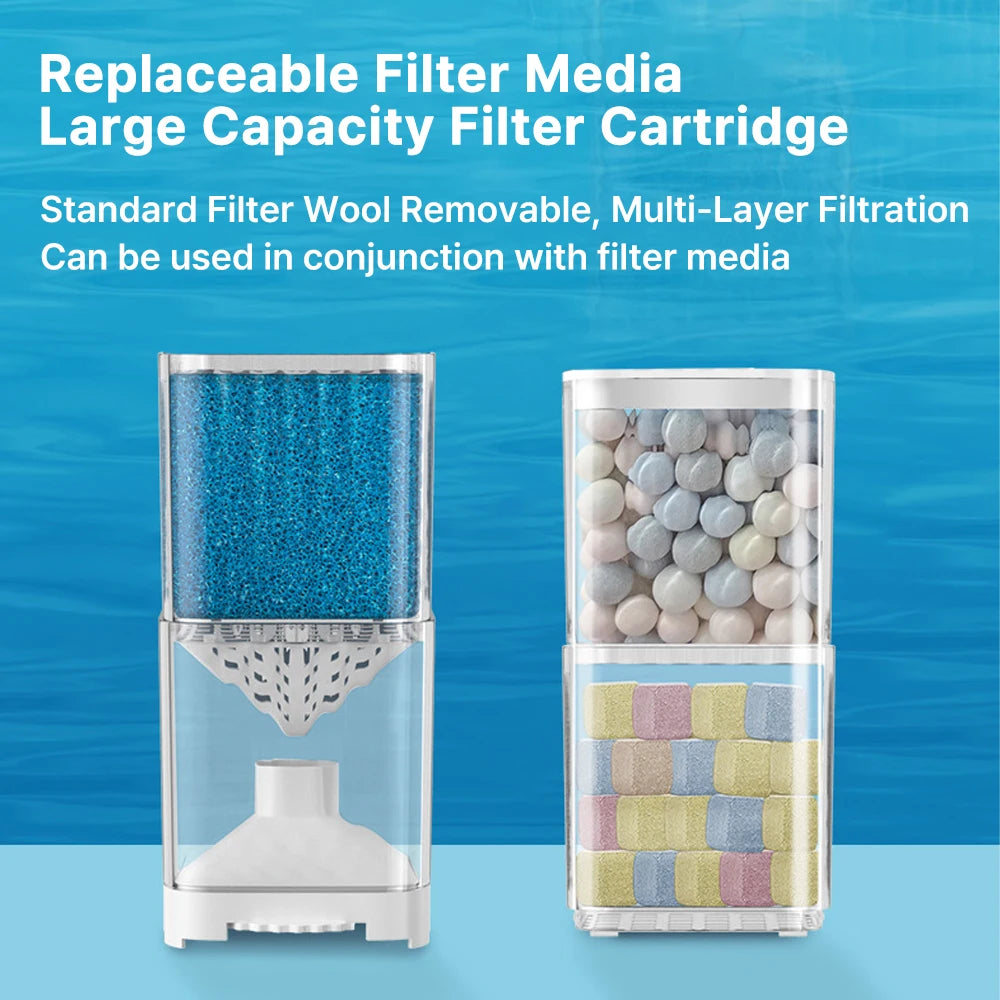 6-in-1 Submersible Aquarium Filter – Silent Water Pump, Aerator & Waste Suction