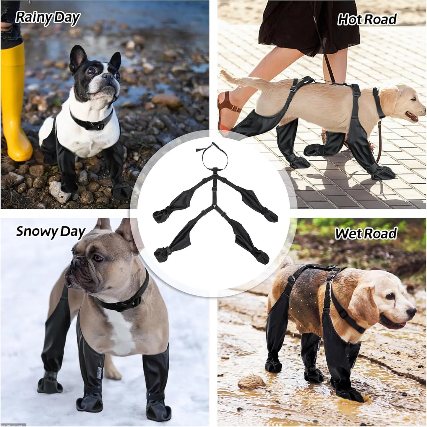 Anti-Slip Dog Shoes – Paw Protector, Rain & Outdoor Booties, Dirt-Proof, Secure Fit