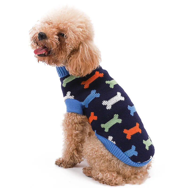 Warm Knitted Dog Sweater – Cozy Winter Clothes for Small & Medium Dogs
