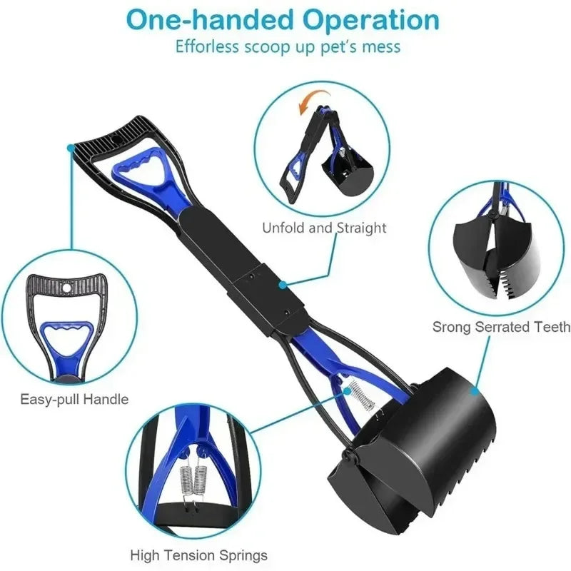 Foldable Dog Pooper Scooper with Long Handle