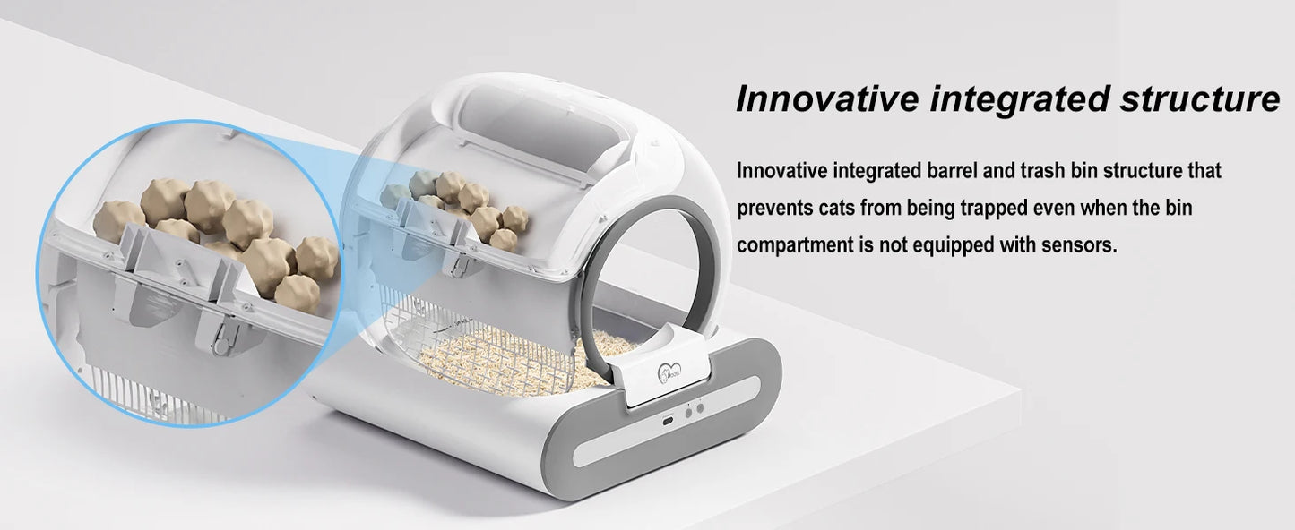 65L Self-Cleaning Smart Cat Litter Box with App Control