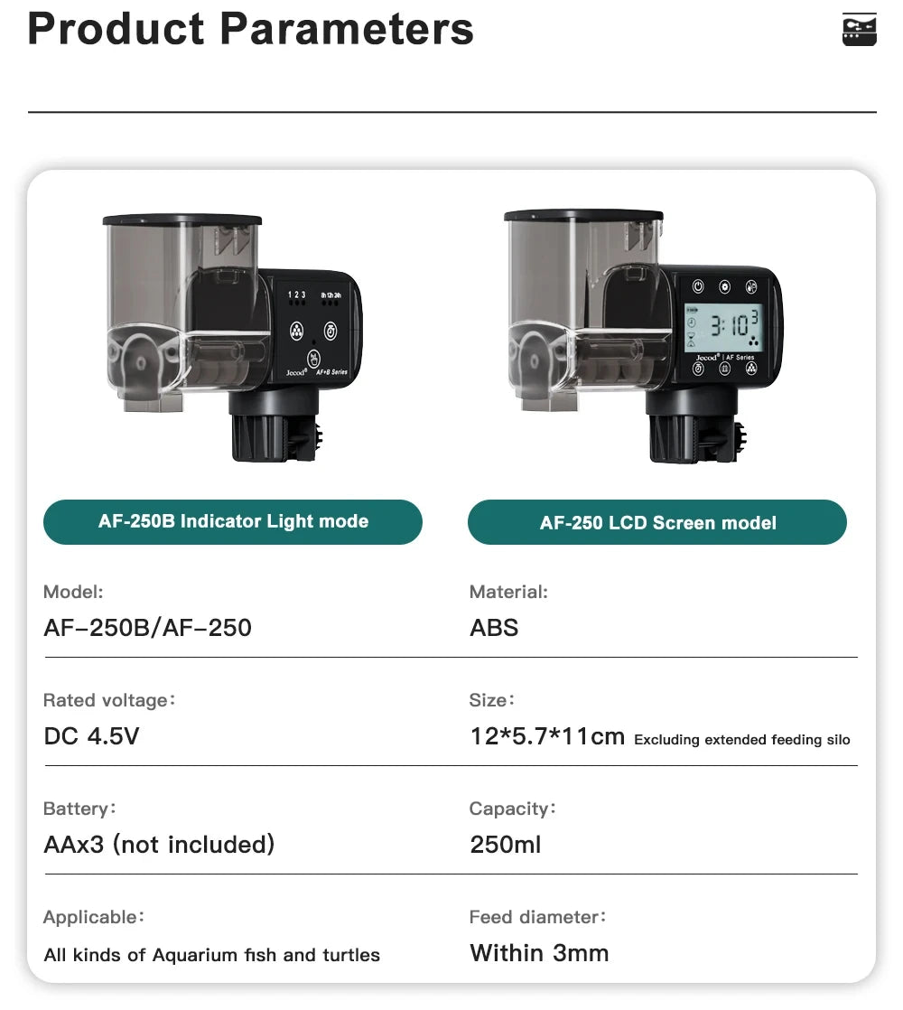 Intelligent Automatic Aquarium Fish Feeder – Digital Timer, WiFi & Remote Control