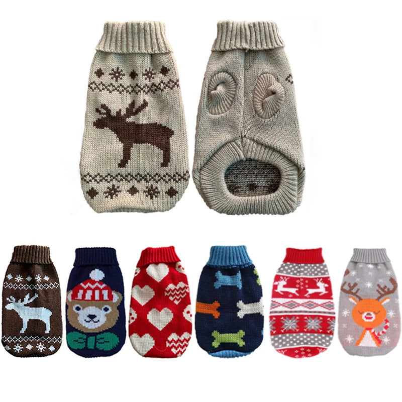 Warm Knitted Dog Sweater – Cozy Winter Clothes for Small & Medium Dogs