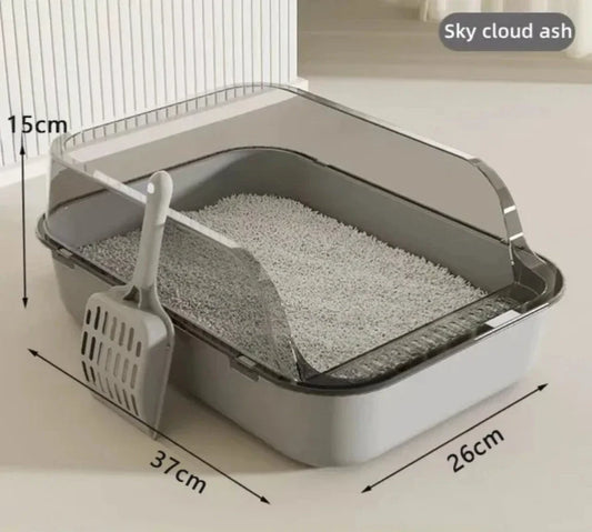 Semi-Enclosed Cat Litter Tray