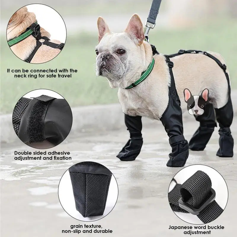 Anti-Slip Dog Shoes – Paw Protector, Rain & Outdoor Booties, Dirt-Proof, Secure Fit