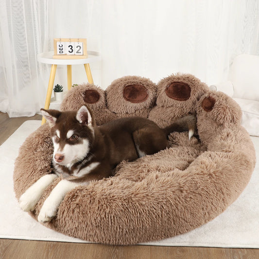 Paw Shaped Large Fluffy Dogs Bed