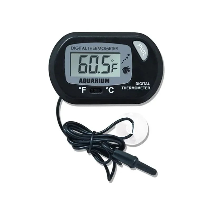 Digital Aquarium Thermometer with Probe – LCD Fish Tank Water Temperature Monitor