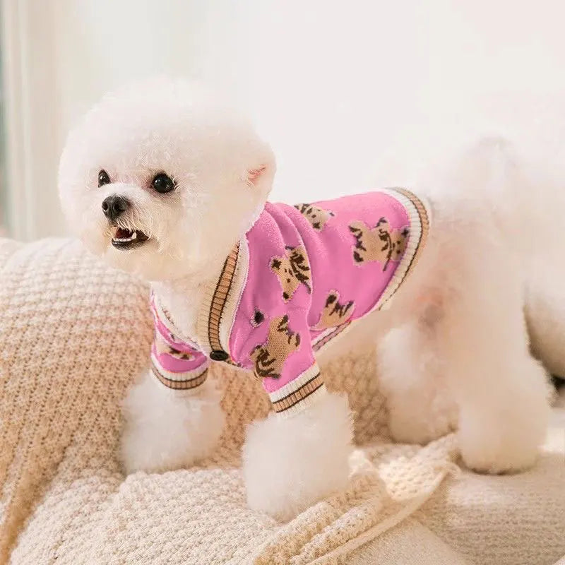 Striped Cotton Cute Cardigan / Sweater for Small Dogs & Cats