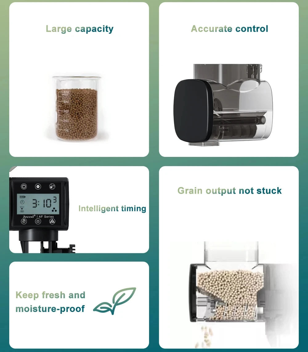 Intelligent Automatic Aquarium Fish Feeder – Digital Timer, WiFi & Remote Control