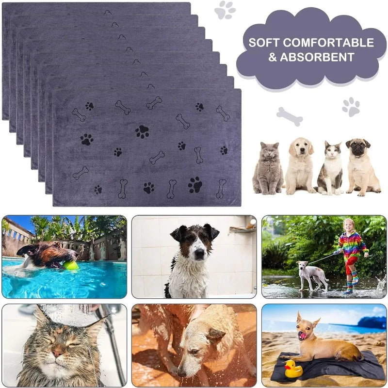 Quick-Drying Microfiber Pet Towel – Ultra-Absorbent Pet Bath Drying Cloth