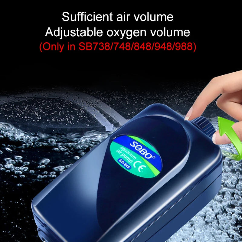 Silent Adjustable Aquarium Air Pump – High Power Water Circulator for Fish Tanks