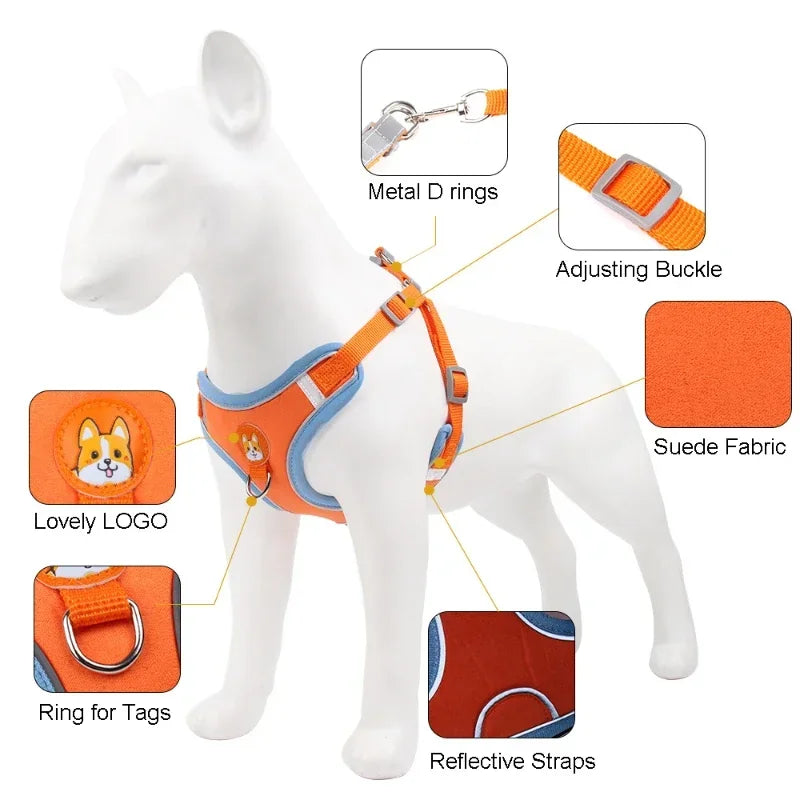 Adjustable Reflective Harness & Leash Set for Small and Medium Dogs / Cats