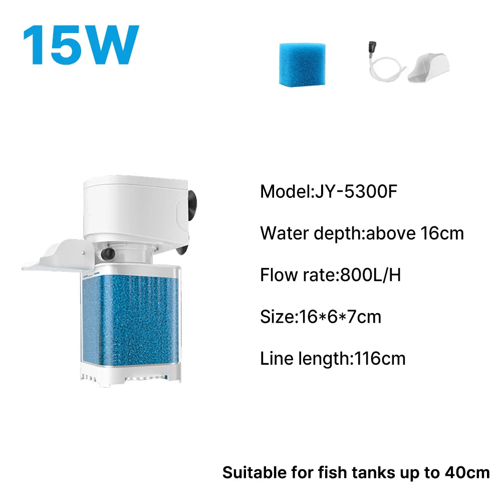 6-in-1 Submersible Aquarium Filter – Silent Water Pump, Aerator & Waste Suction
