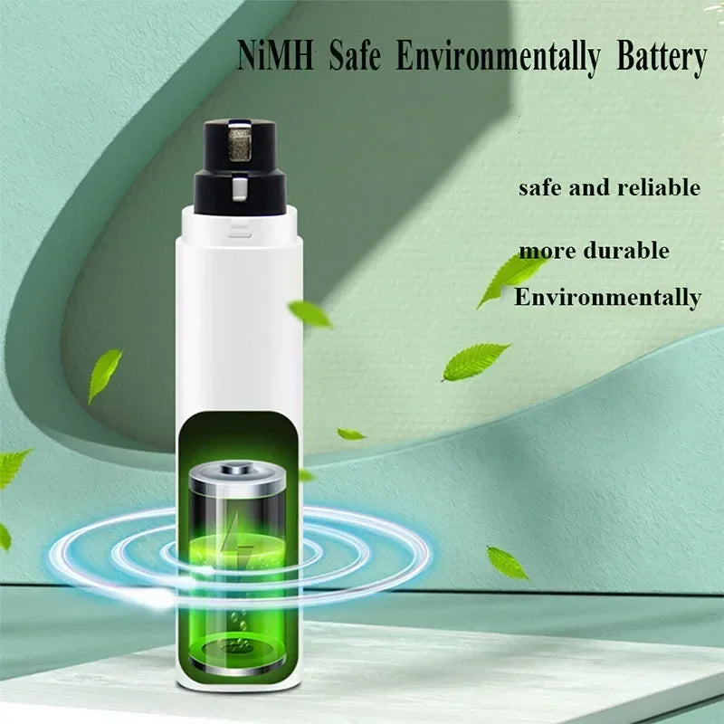 Electric Pet Nail Grinder with LED Light – USB Rechargeable, Low-Noise Dog & Cat Nail Clipper