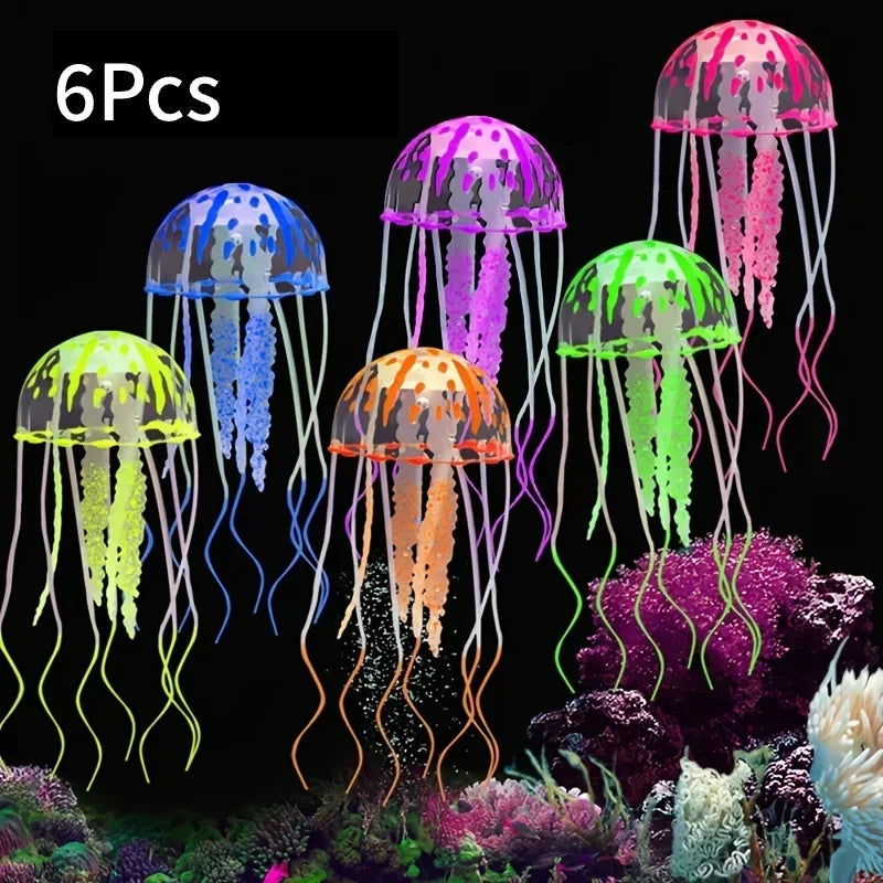 Fluorescent Floating Artificial Jellyfish Aquarium Decoration for Fish Tank