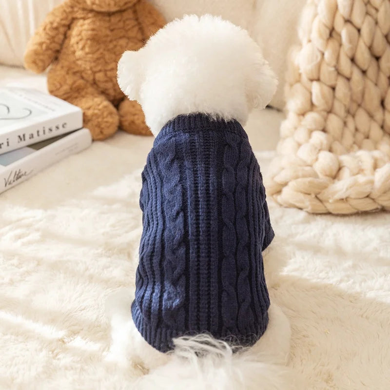 Winter Knit Dog & Cat Sweater with Turtleneck