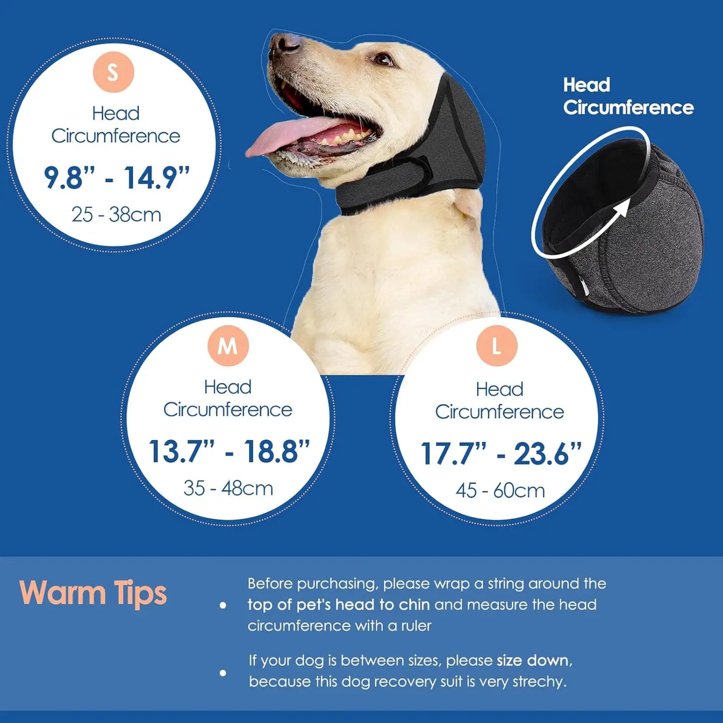 Dog Ears & Head Cover – Waterproof Noise-Reducing Pet Headscarf