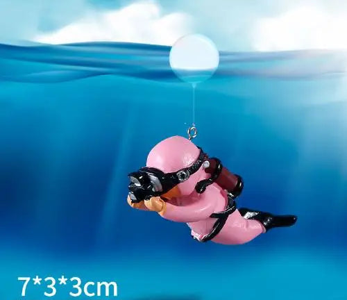 Cute Luminous Mini Diver Aquarium Decoration – Floating Scuba Diver Ornament
