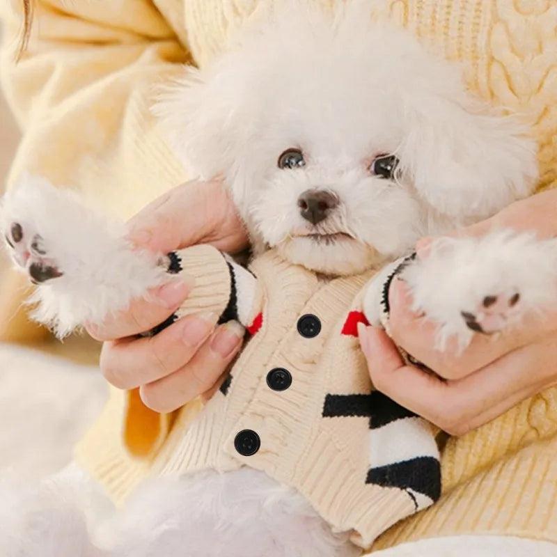 Striped Cotton Cute Cardigan / Sweater for Small Dogs & Cats
