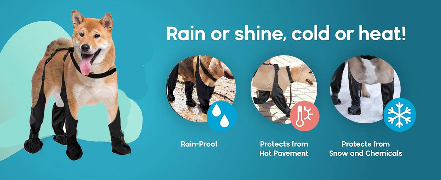 Anti-Slip Dog Shoes – Paw Protector, Rain & Outdoor Booties, Dirt-Proof, Secure Fit