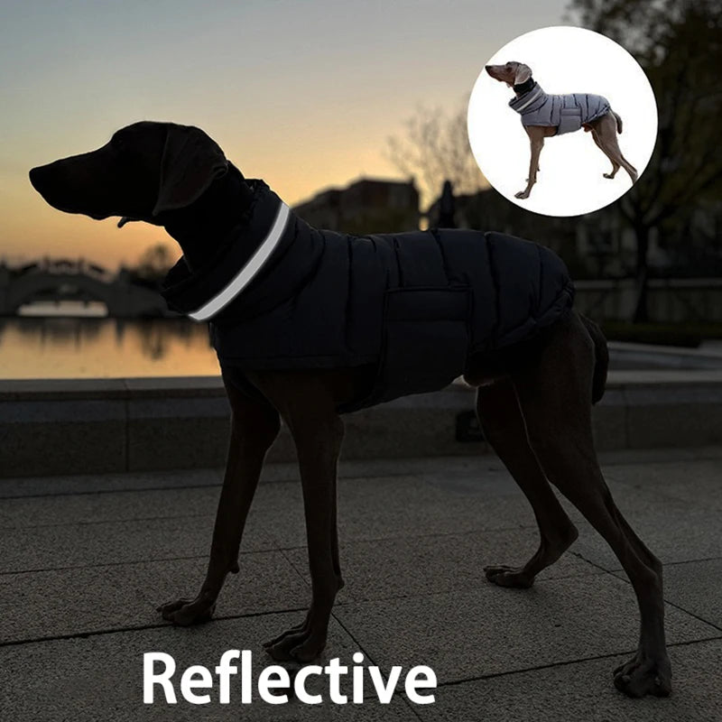 Reflective Waterproof Winter Dog Coat – Warm Fleece Padded Vest