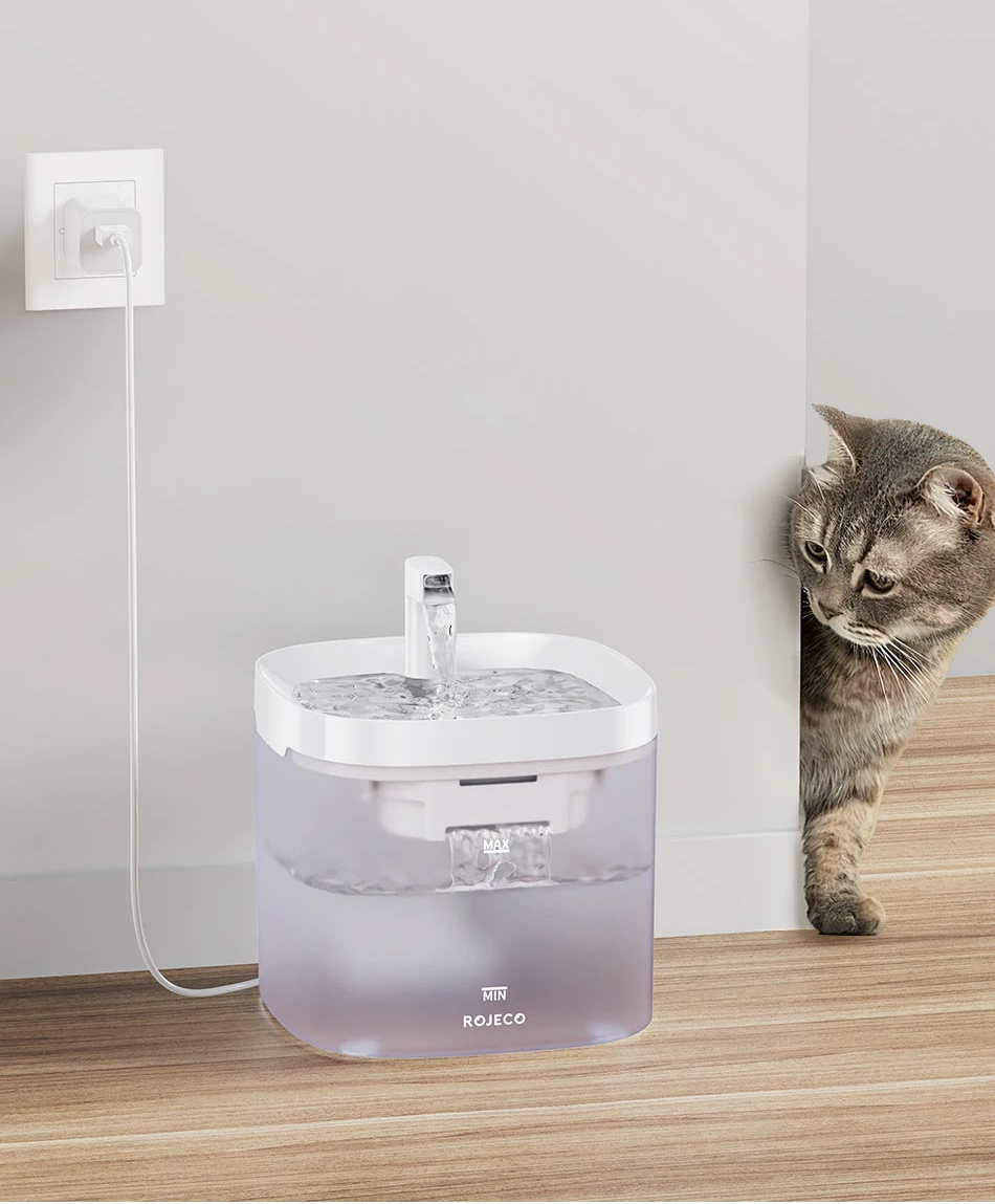 Smart Pet Water Fountain – Ultra Quiet 1.5L Drinking Dispenser with Double Filtration