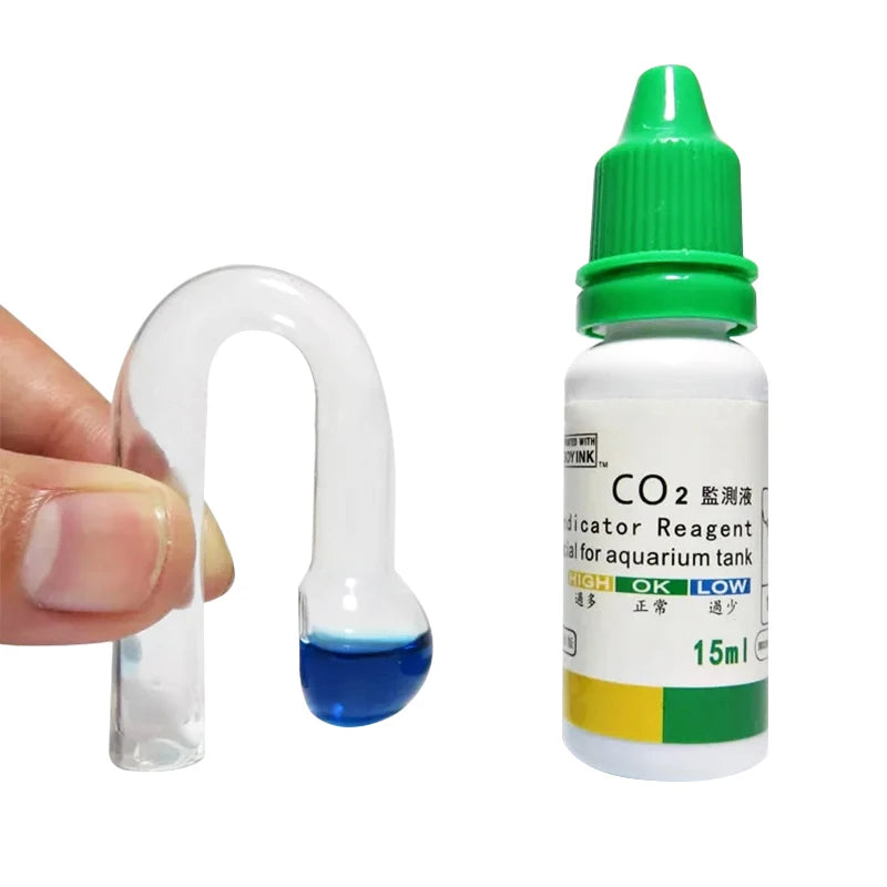Aquarium CO2 Indicator Liquid – Glass Drop Checker for Plants, Grass, and Fish Tank