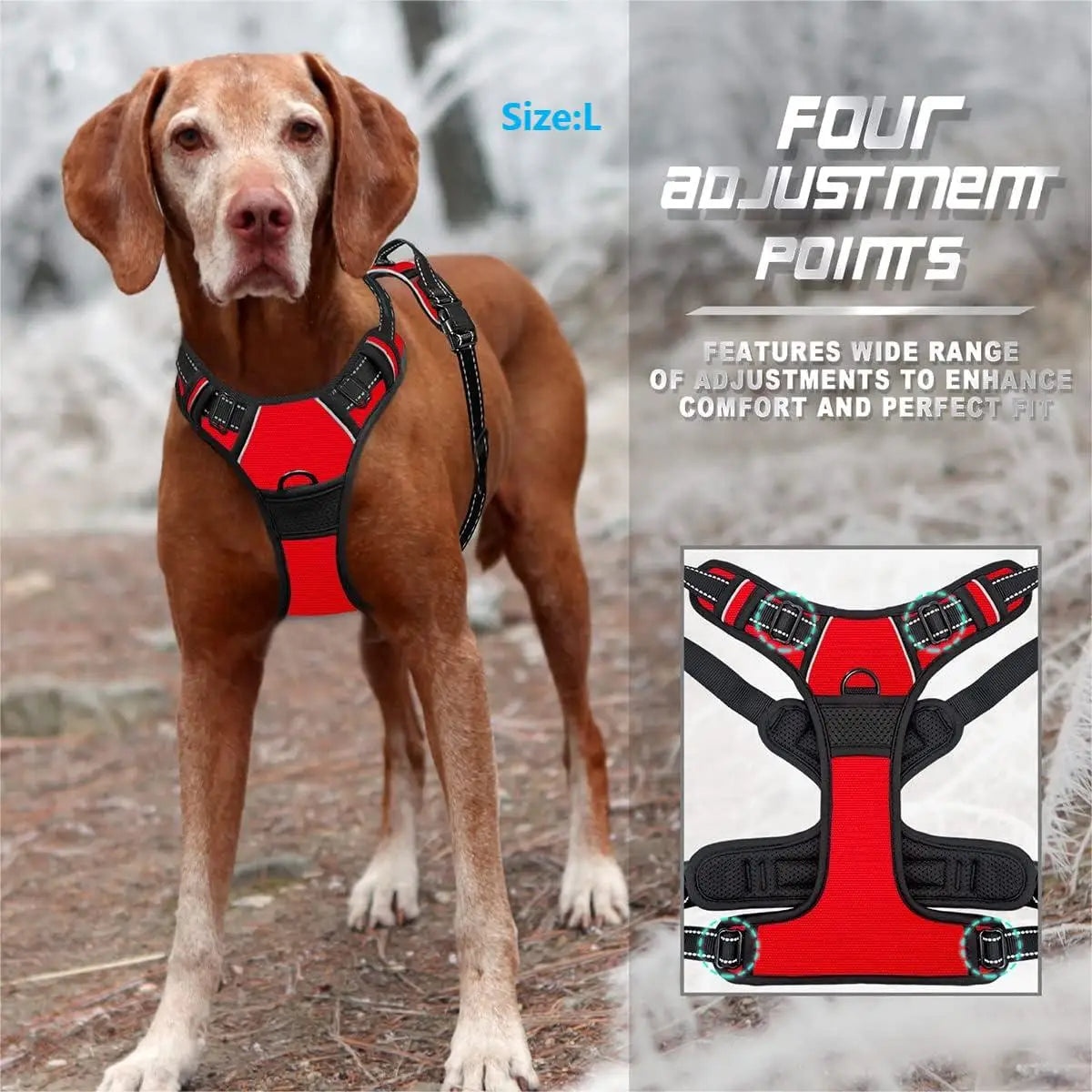 Dog Harness with Front Clip – Heavy Duty, Reflective