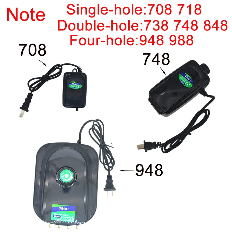 Silent Adjustable Aquarium Air Pump – High Power Water Circulator for Fish Tanks